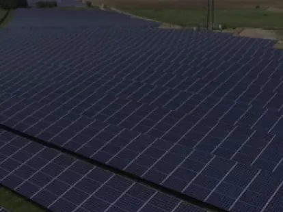 Rows of photovoltaic solar panels