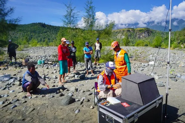 Engineers carrying out a site survey
